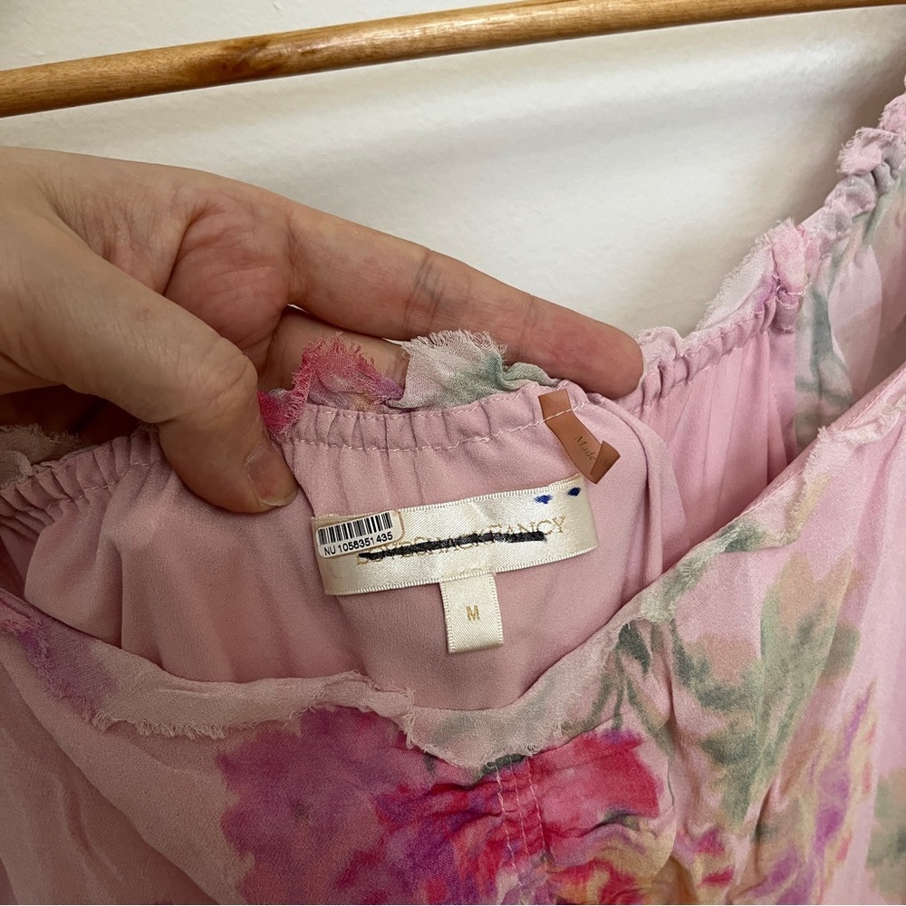 LoveShackFancy Madara Maxi Dress Pink Floral Silk Feel Cottagecore Size M - Picture 5 of 6